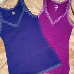 2 Old Navy Lace Ribbed Tank Tops